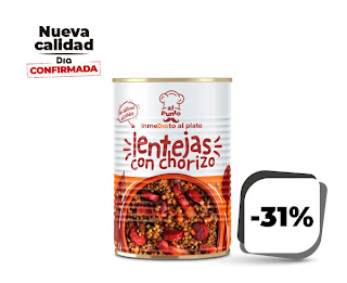 Lentejas con chorizo, Dia Al punto 415g