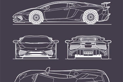 Bugatti EB110 (1993) Blueprints Vector Drawing Bugatti divo blueprint