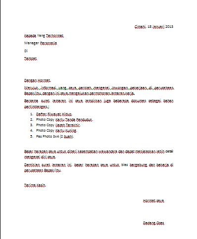 Contoh Surat Lamaran Kerja Bahasa Inggris Sebagai Sekretaris - Surat 33