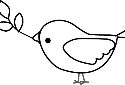 かわいいディズニー画像 モノクロ 鳥 イラスト シンプル