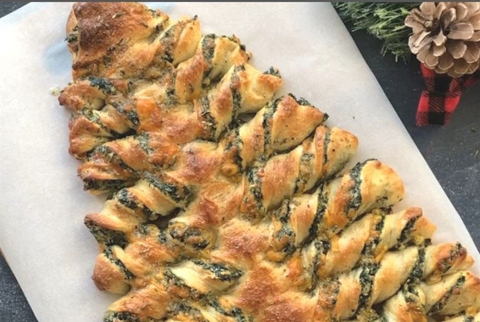 Pizza Dough Spinach Dip Christmas Tree Recipe : Spinach ...