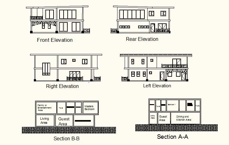 18 2 STOREY RESIDENTIAL FLOOR PLAN CAD DOWNLOAD - CAD