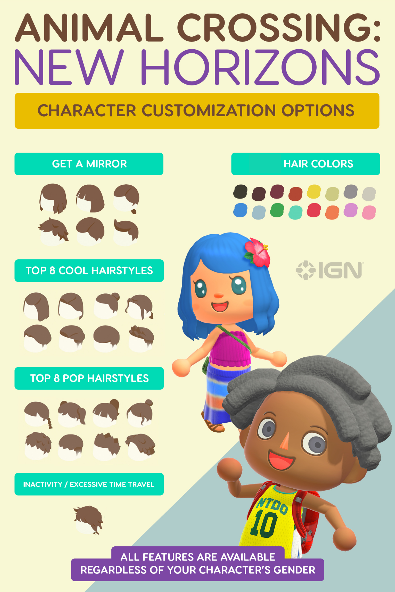 Here are all the different hairstyles found in animal crossing: All Hairstyles And Hair Colors Guide Animal Crossing New Horizons Wiki Guide Ign