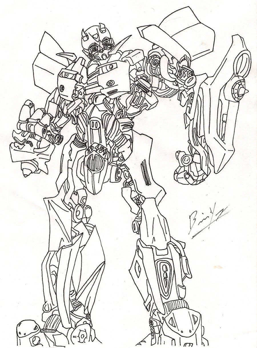 Mewarnai Transformer Bumblebee Gambar Mewarnai Gratis