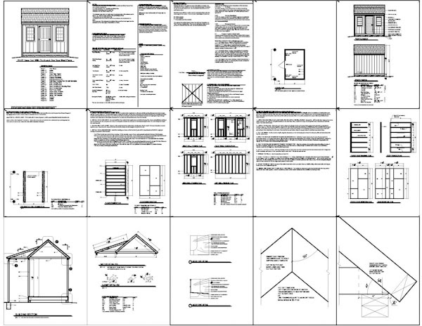 8' x 10' firewood storage shed plans, material list
