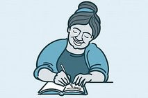 illustration woman journaling cropped