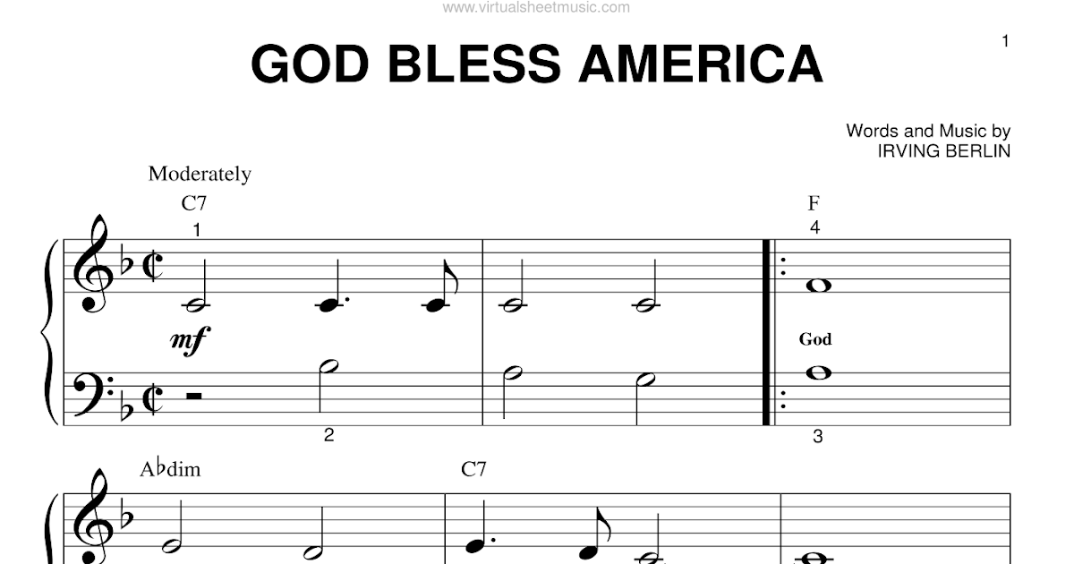 God Bless America Sheet Music Piano : Download and print in pdf or midi