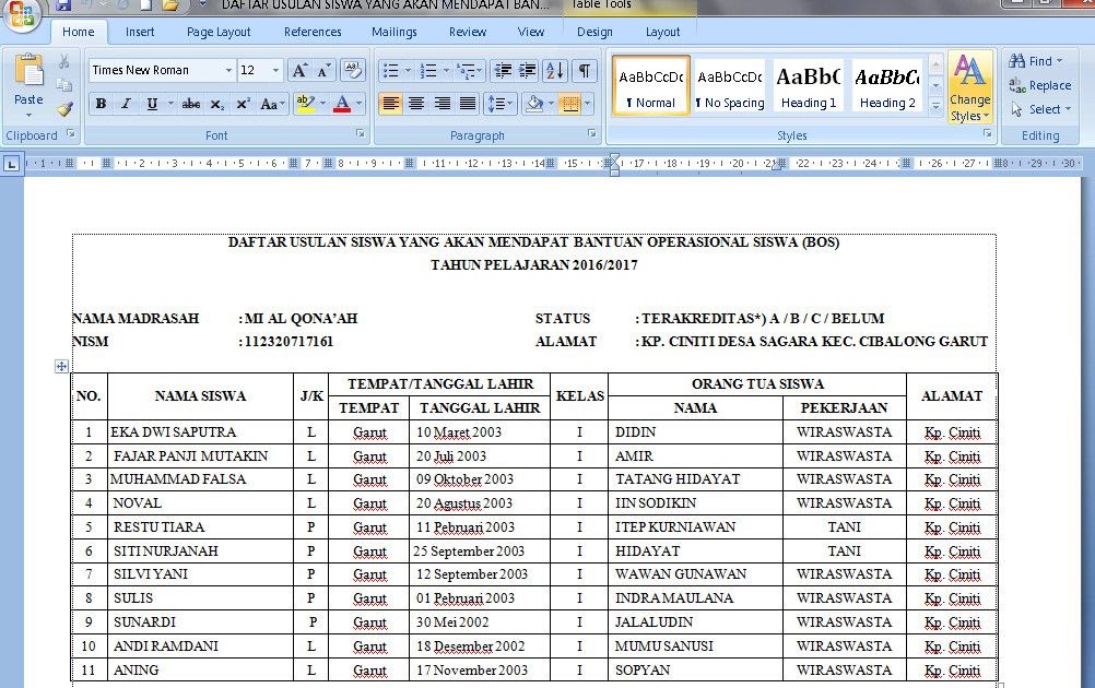 Format Laporan Dana Bos - Soal Kita