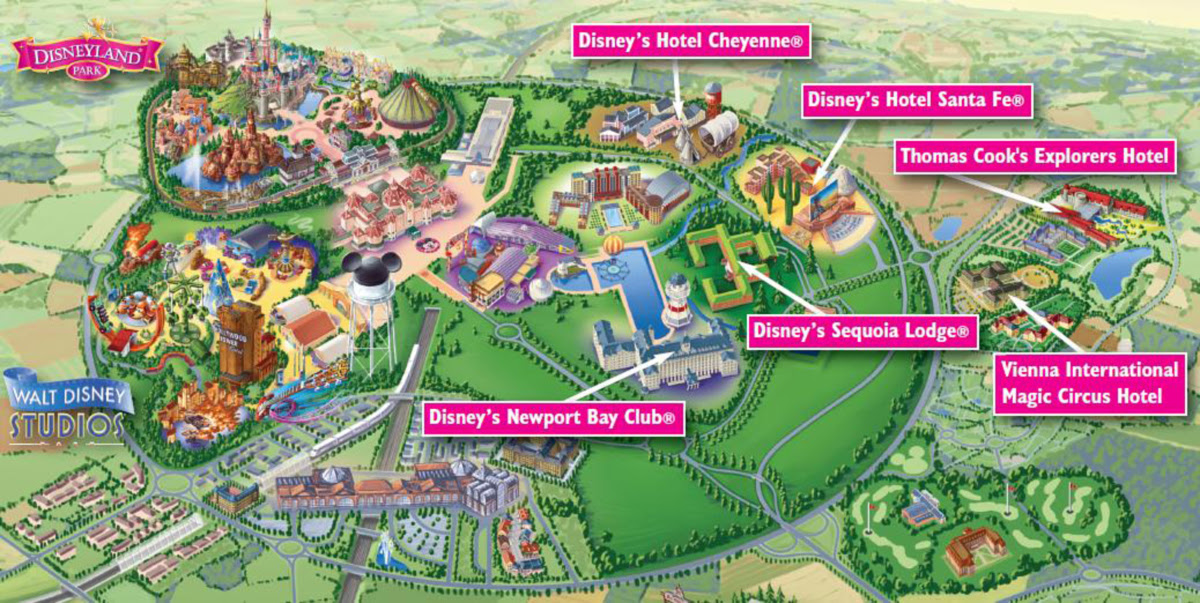 Map of disneyland paris area hotels: Disneyland Paris Reise In Die Welt Der Traume Passeios E Roteiros