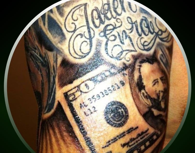 Gangsta 100 Dollar Bill Tattoo Designs