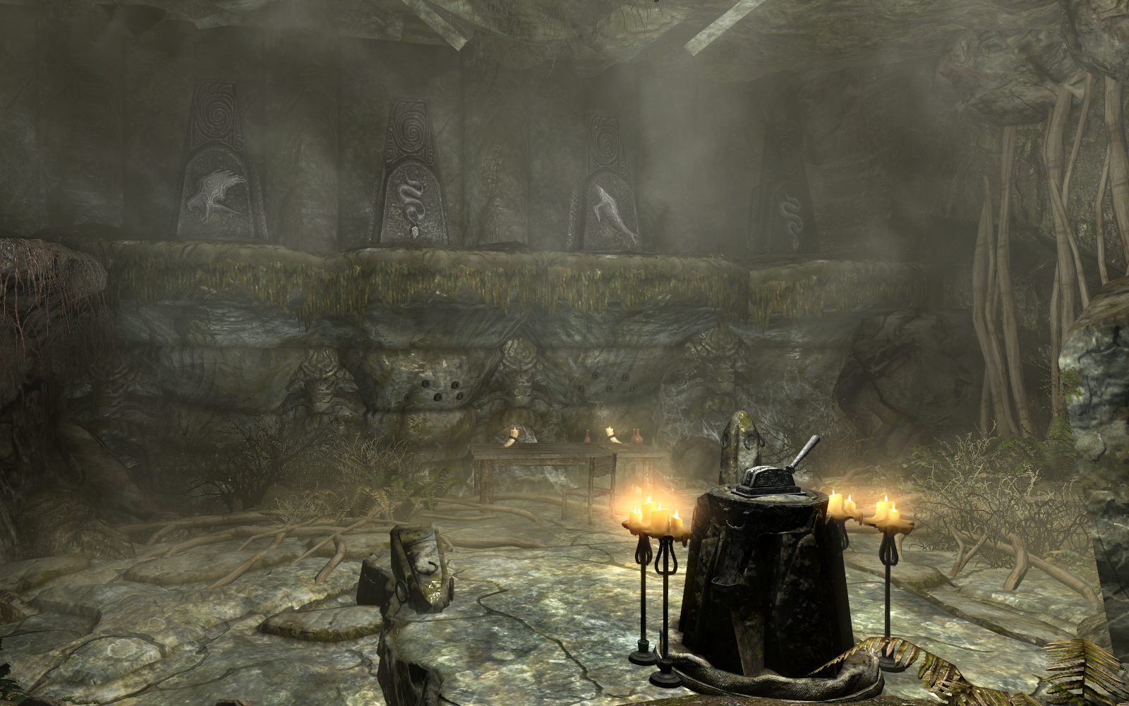 However, at the end of this hall there is an adept level locked gate at which a pull chain is located that disables the remaining traps. Skyrim Ansilvund Burial Chambers Shefalitayal