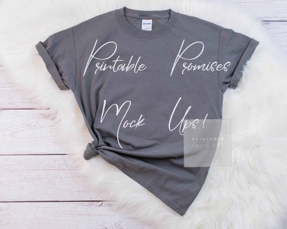 Download Charcoal Shirt Mockup Grey Flatlay Shirt Gildan Youth ...