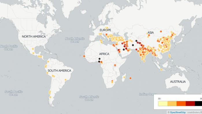 CARTE. Voici les 500 villes les plus polluées du monde