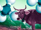 image of a cow and the methane chemical formula