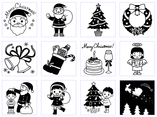 最高の動物画像 驚くばかりクリスマス イラスト 白黒 かわいい
