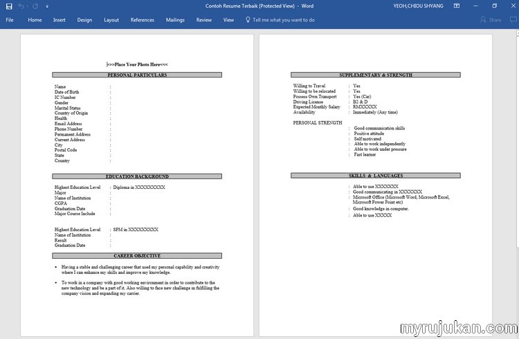 Cara Buat Resume Bahasa Melayu