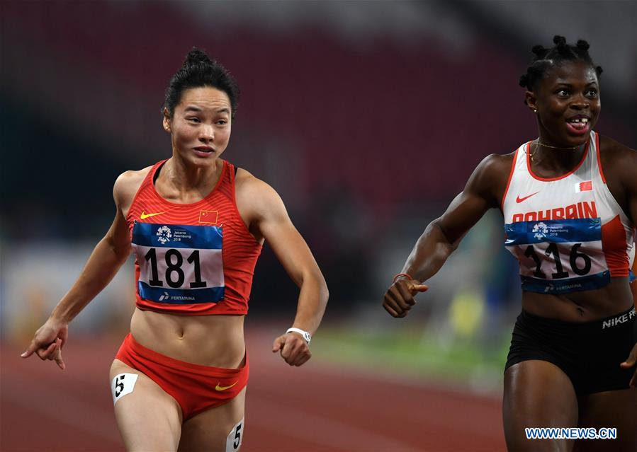 The women's 100m freestyle final is a stone's throw away from starting. Highlights Of Women S 100m Final Of Athletics At Asian Games 2018 Xinhua English News Cn