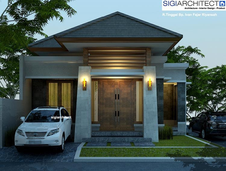 Gambar Desain  Rumah  Dengan Atap Miring Contoh O