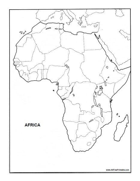 Africa is the second largest continent, by both area and population. Africa Blank Map Free Printable