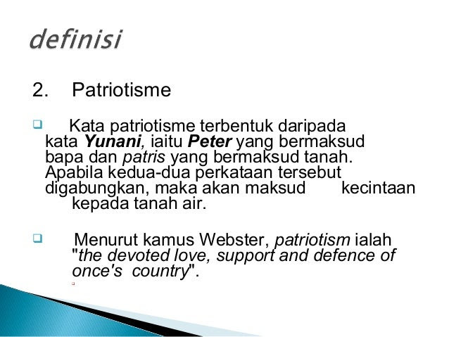 unsur-unsur patriotisme dan harapan