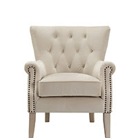 Rolled arm accent chair