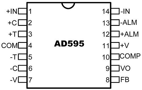 Sơ đồ pin khuếch đại thiết bị AD595