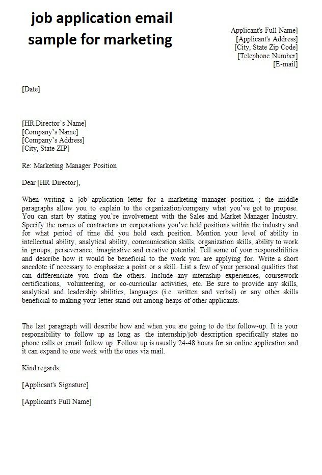 The only difference is that the job application email, as the name implies, is sent through the use of professional email. Letter Of Application For Job Sample Templates