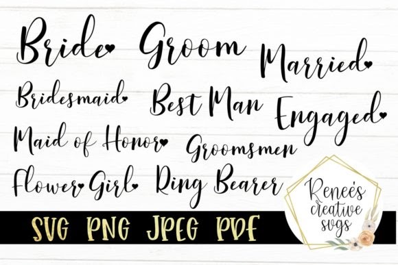 Download Free Wedding Party Bundle Svg Png Dxf Eps Cut File