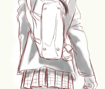 女の子 後ろ姿 イラスト 素材