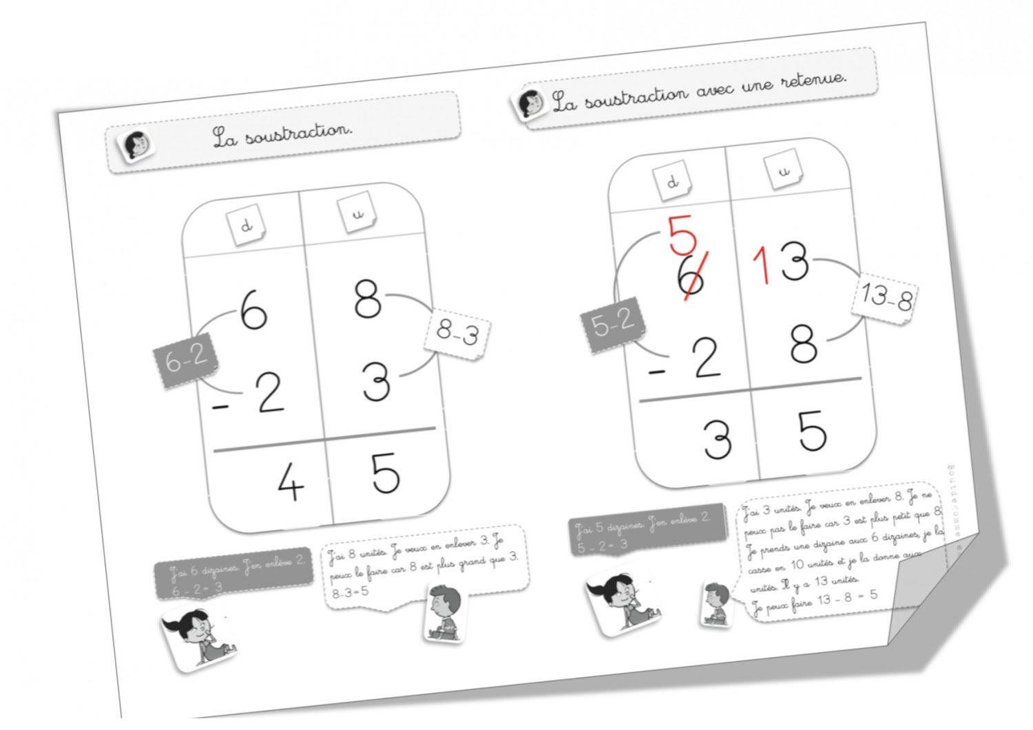 Voici donc les rituels de la soustraction avec et sans retenues pour passer ensuite sur les pages 62 à 68 de mon petit cahier. Maths Entrainement La Soustraction Bout De Gomme
