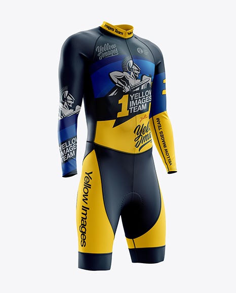 Download Men's Cycling Skinsuit LS mockup (Right Half Side View ...