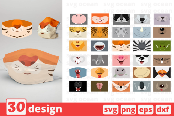 Download Free 30 Animal Mouth Design Bundle SVG PNG DXF EPS Cut File