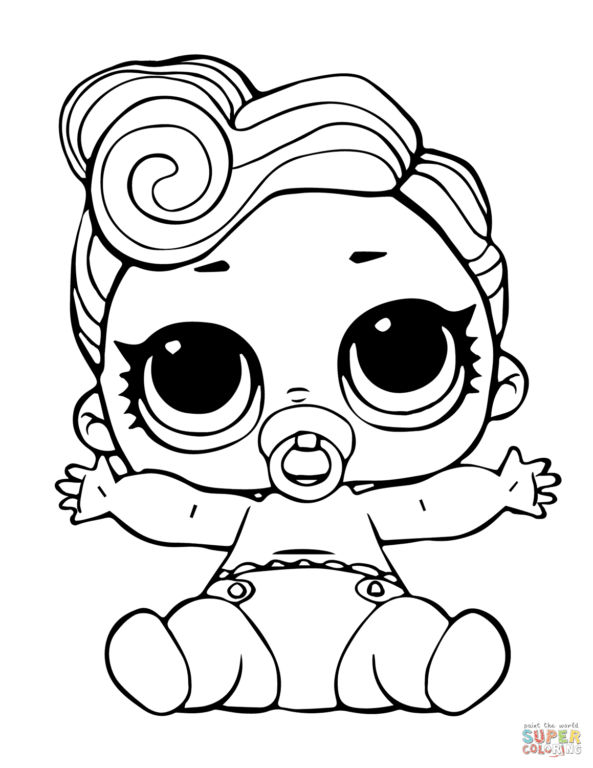 If the 'download' 'print' buttons don't work, reload this page by f5 or command+r. Lol Doll The Lil Queen Coloring Page Free Printable Coloring Pages