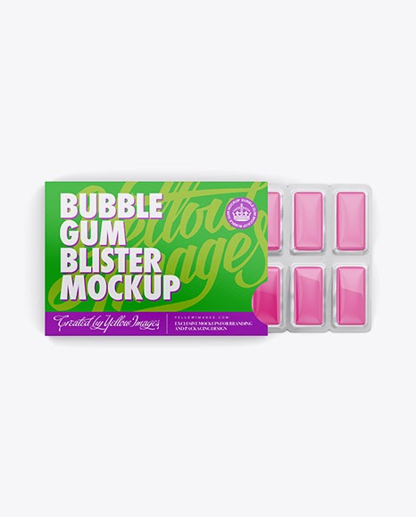Download Chewing Gum in Blister Package PSD Mockup Top