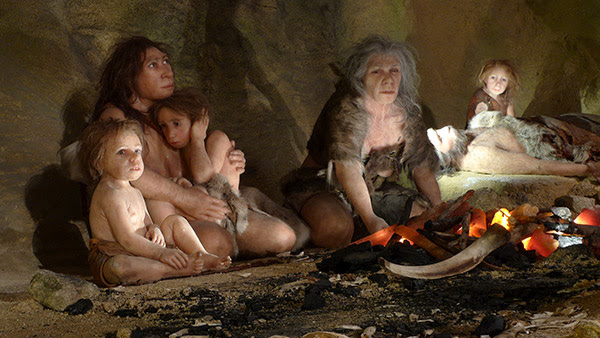 An exhibit at the Neanderthal museum in Krapina, Croatia.