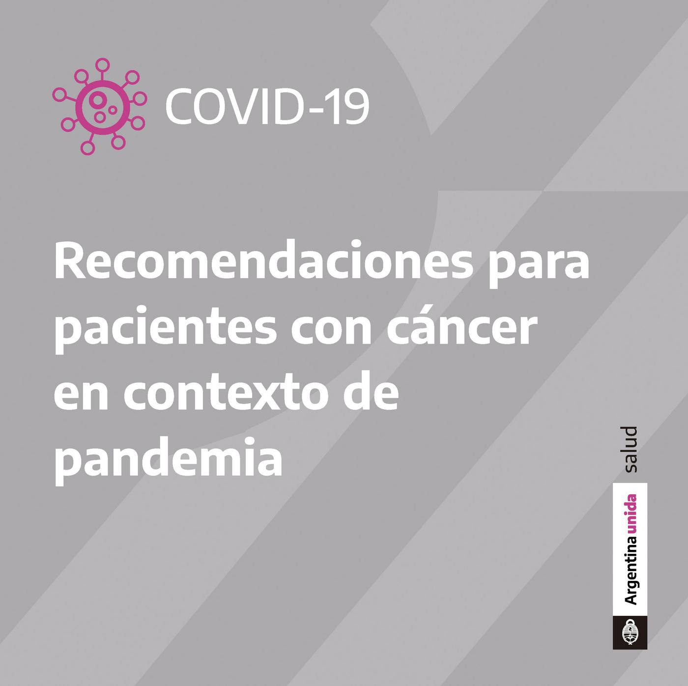 Recomendaciones para pacientes con cáncer en contexto de pandemia