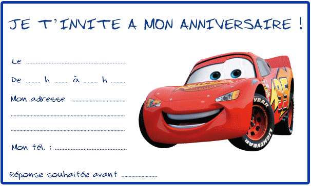 Carte D Invitation Anniversaire Cars A Imprimer Invitation Lisaoycwilson Site