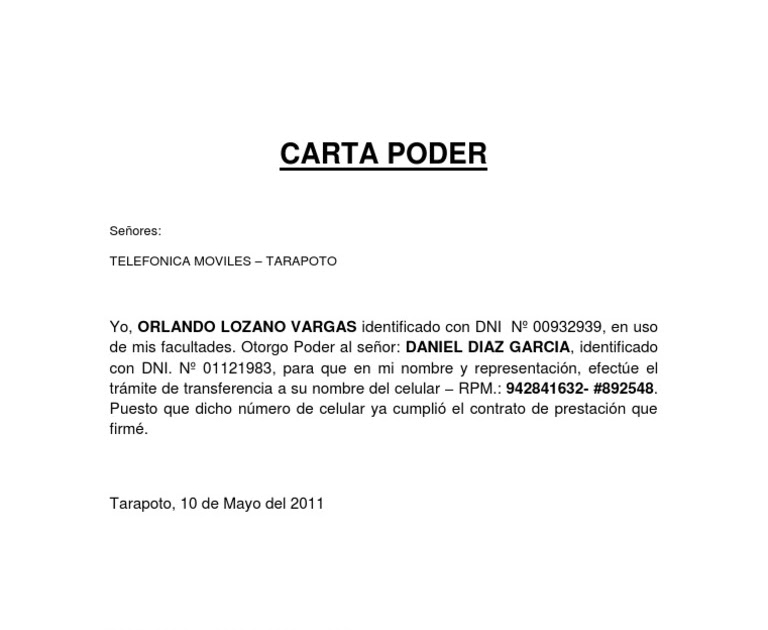 Carta Poder Ejemplo Honduras Best Quotes C