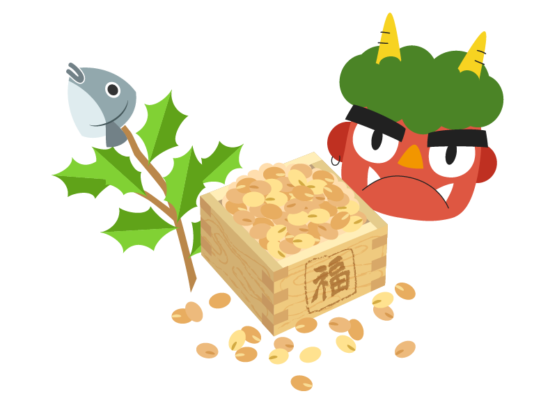 ロイヤリティフリー節分 豆 豆 まき イラスト スーパーイラストコレクション