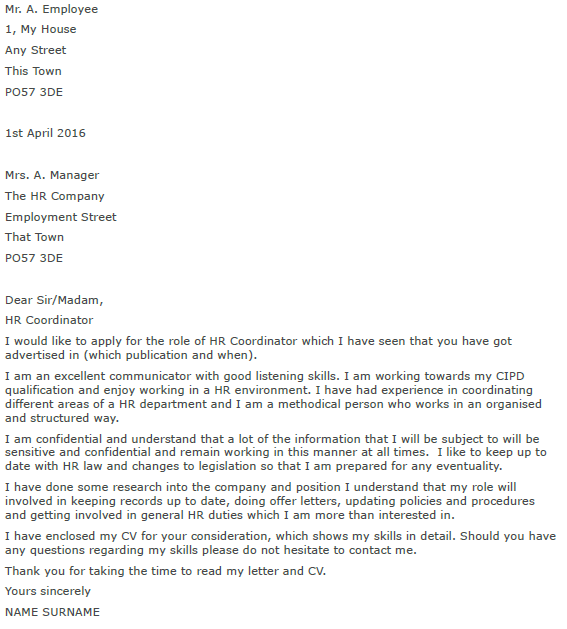 Mar 31, 2021 · human resources cover letter example: Hr Coordinator Cover Letter Example Icover Org Uk Icover Org Uk