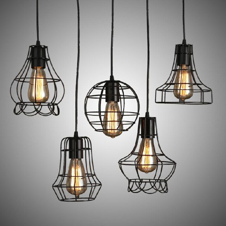 Choice of available size options 28w x 28d x 32h in. Nordic Vintage Industrial Metal Cage Black Led E27 Pendant Cafe Loft Bar Lamp Shade Home Decoration Lamp Fixtures Hanging Lights Pendant Lights Aliexpress
