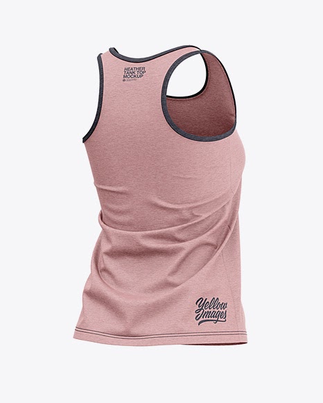 Download Womens Heather Racerback Tank Top Back Half Side View ...