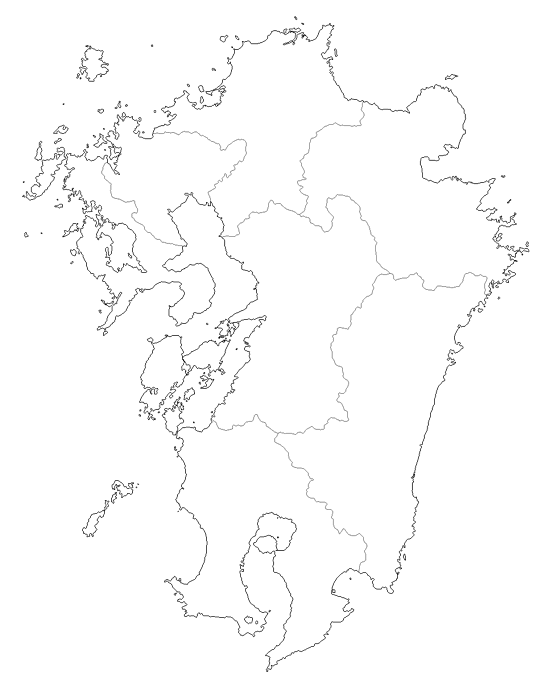 Kasword 九州 地図 白