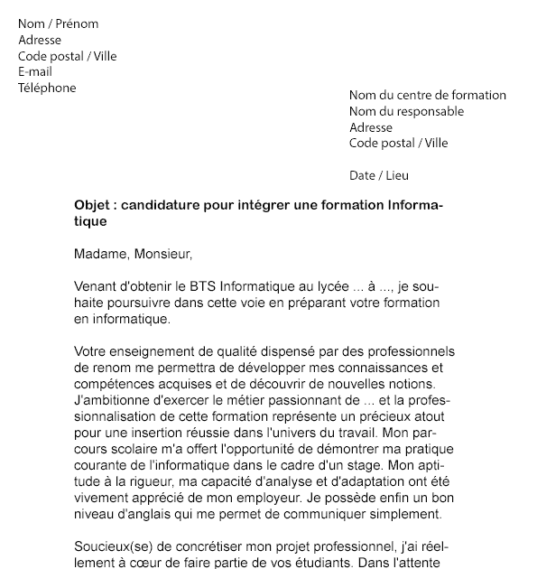 Lettre De Motivation Projet Professionnel Exemple  Lettre De