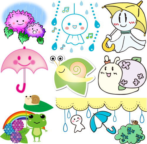 無料ダウンロード 梅雨 イラスト かわいい Free Illustration Material