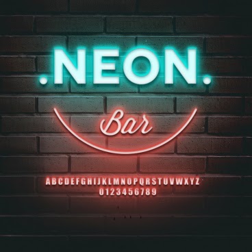 Download Neon Box Mockup Free | mockup 3d wall