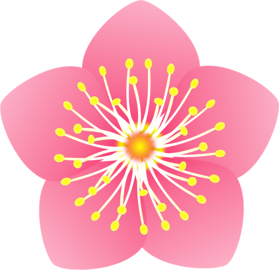 動物の島 綺麗なイラスト 桃の花