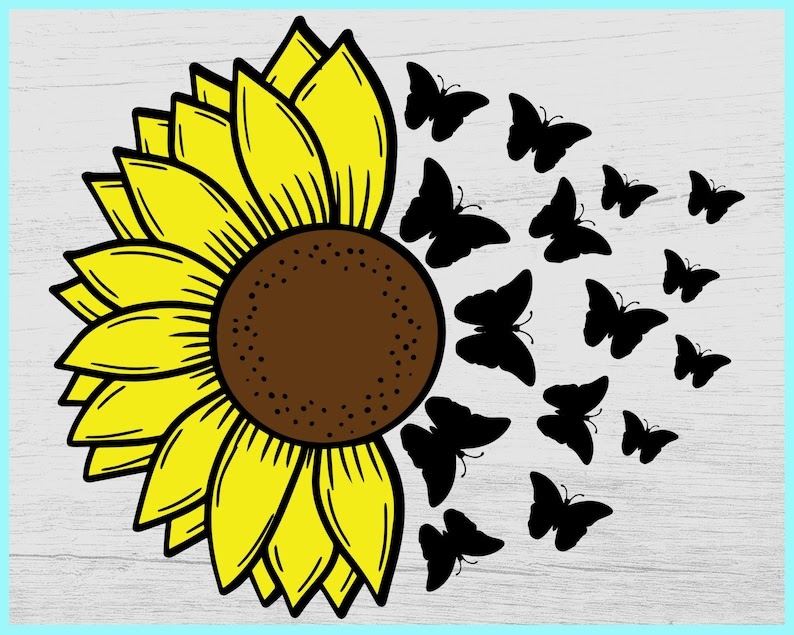Download 182 Sunflower With Butterfly Svg Free Svg Png Eps Dxf File