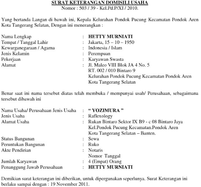 Surat Keterangan Domisili Dari Kepala Desa Kumpulan Surat Penting