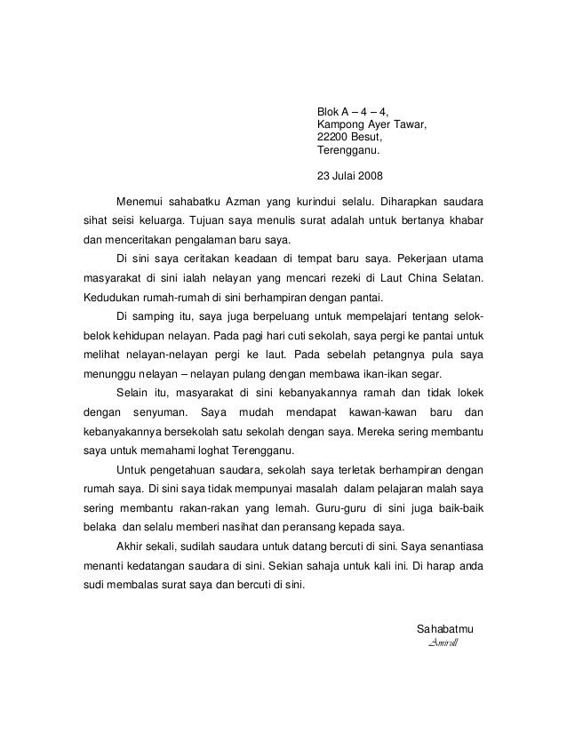 Contoh Surat Rasmi Untuk Guru Kelas - FRasmi
